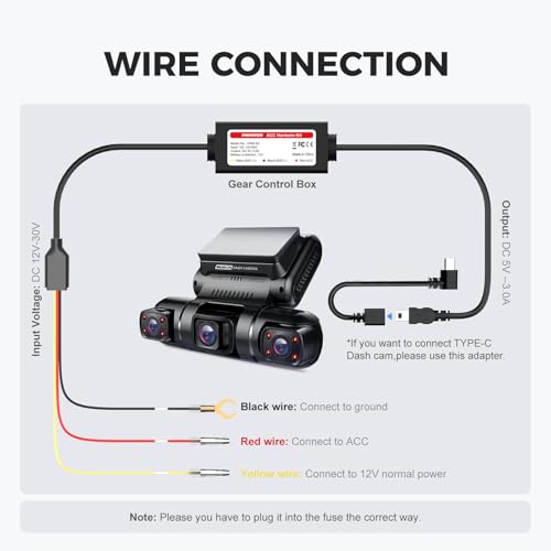 Smart Hardwire Kit for Dash Cams: Converts 12V-30V to 5V/3A