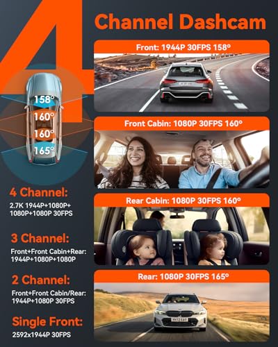 VANTRUE N5 4-Channel 360° Dash Cam with Starvis 2 IR Night Vision
